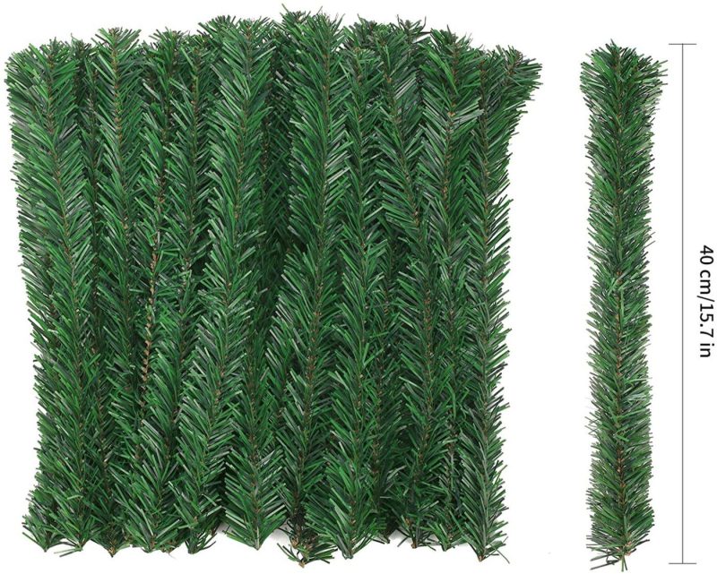 Seasonal Décor |  Funarty 36Pcs 15.7 Inches Artificial Christmas Garland Ties Faux Pine Stems Twist Ties For Christmas Decorations Fixing Craft Gift Wrapping Home Decor & Cleaning FUNARTY