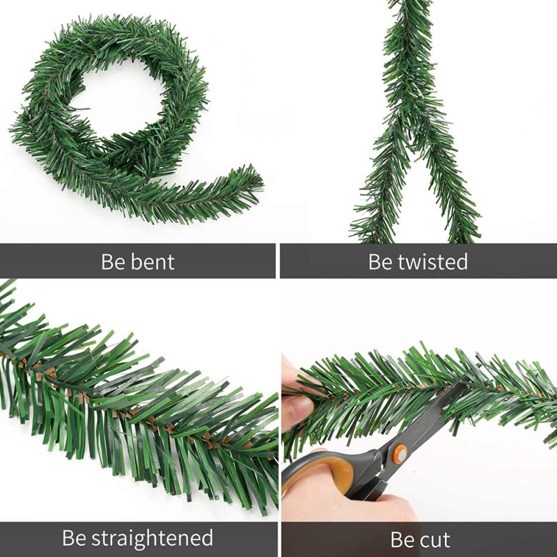 Seasonal Décor |  Funarty 36Pcs 15.7 Inches Artificial Christmas Garland Ties Faux Pine Stems Twist Ties For Christmas Decorations Fixing Craft Gift Wrapping Home Decor & Cleaning FUNARTY