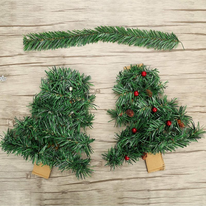 Seasonal Décor |  Funarty 36Pcs 15.7 Inches Artificial Christmas Garland Ties Faux Pine Stems Twist Ties For Christmas Decorations Fixing Craft Gift Wrapping Home Decor & Cleaning FUNARTY