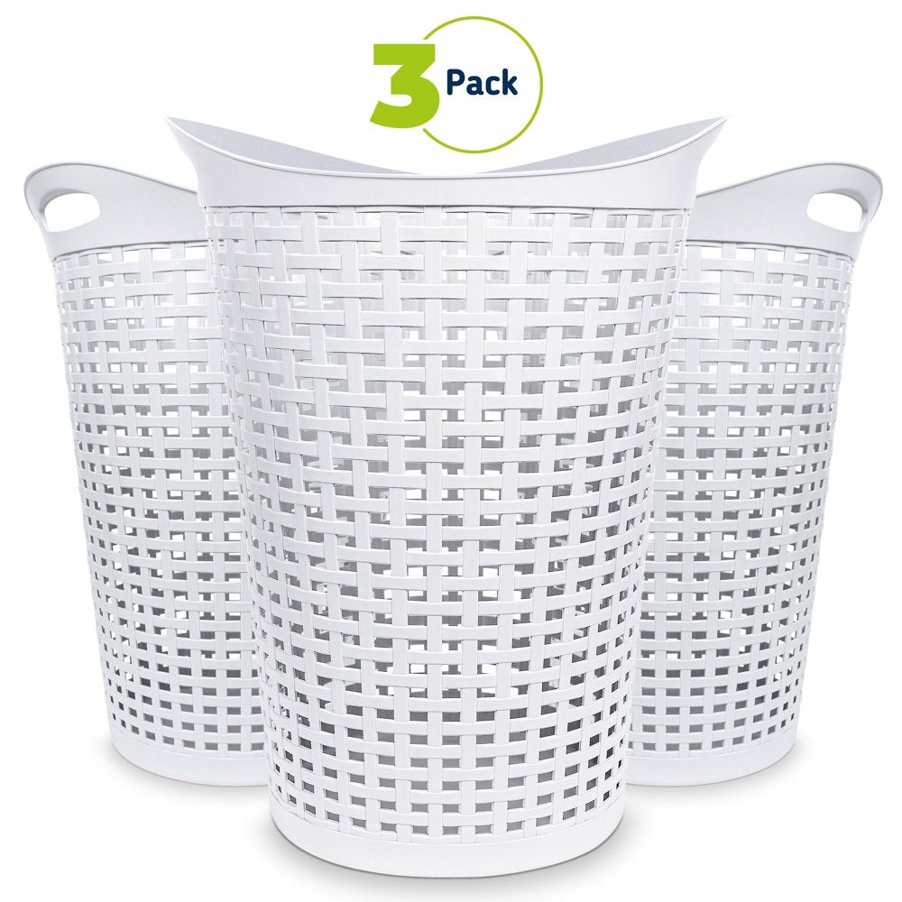 Storage & Organization |  3 Pack Flexible Round Wicker Hamper Home Decor & Cleaning Starplast