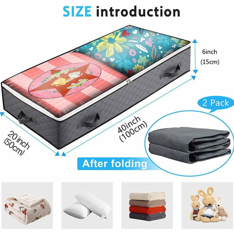 Storage & Organization |  3Pcs Underbed Storage Containers Home Decor & Cleaning HONEIER