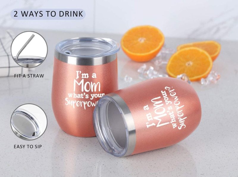 Bar Tools & Drinkware |  I’M A Mom What’s Your Superpower Mom Wine Tumbler, Mom Gifts 12 Oz Wine Tumbler, Funny Mother’s Day Gifts For Mom Mother In Law Mom To Be Grandma Her, Insulated Stainless Steel Wine Tumbler Bar Tools & Drinkware Bar Tools & Drinkware