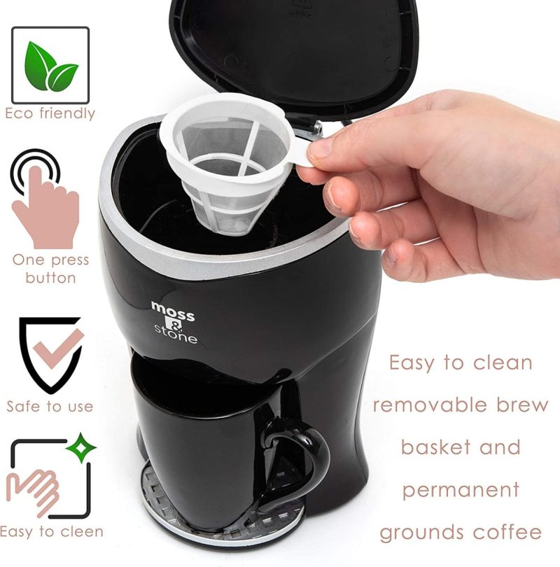 Coffee, Tea & Espresso Appliances |  Mini Drip Coffee Maker With Mug, Small Coffee Pot With Coffee Cup, Mini Coffee Maker, One Cup Coffee Maker By Moss & Stone (1 Drip & 4Oz Mug) Coffee, Tea & Espresso Appliances Coffee, Tea & Espresso Appliances