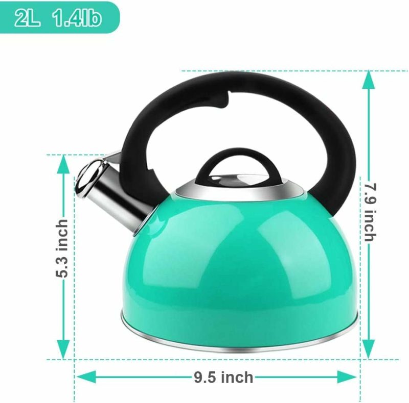 Cookware |  Tea Kettle, 2 Quart Whistling Stainless Steel Tea Kettle For Stovetop Cookware AIDEA