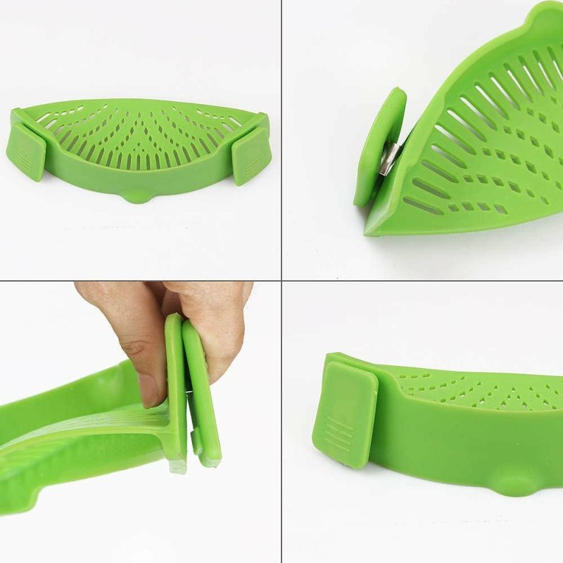 Kitchen & Dining |  2 Pack Silicone Clip-On Pasta Strainer Home Decor & Cleaning Cozihom