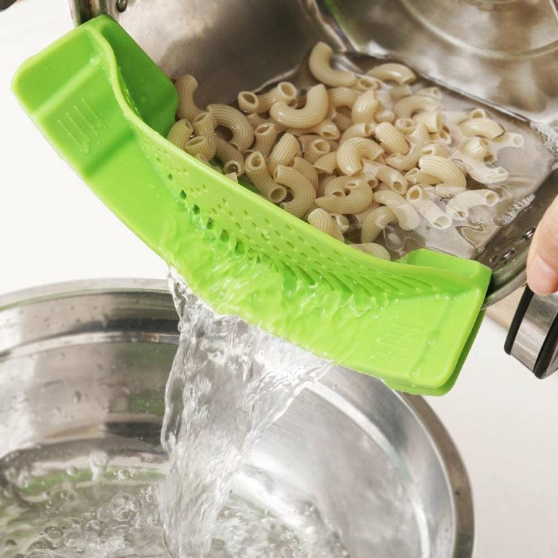 Kitchen & Dining |  2 Pack Silicone Clip-On Pasta Strainer Home Decor & Cleaning Cozihom