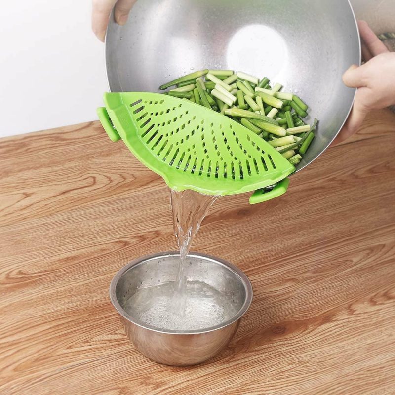 Kitchen & Dining |  2 Pack Silicone Clip-On Pasta Strainer Home Decor & Cleaning Cozihom