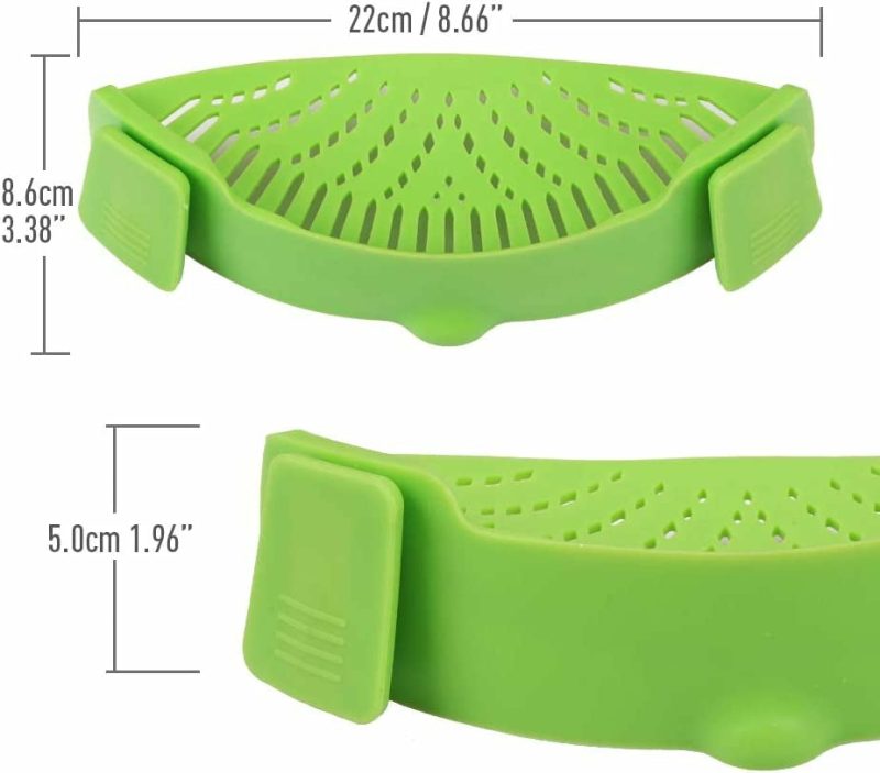 Kitchen & Dining |  2 Pack Silicone Clip-On Pasta Strainer Home Decor & Cleaning Cozihom