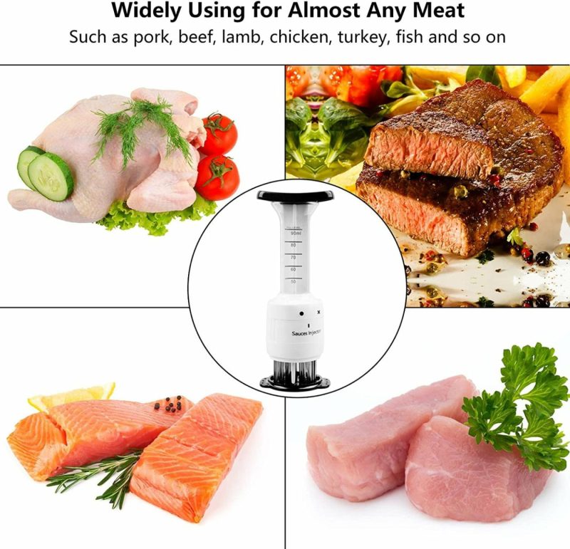 Kitchen & Dining |  Meat Tenderizer Needle, 2 In 1 Needle Meat Tenderizer, 30 Stainless Steel(3 Injection Needle Pinhole), Sauces Injector 3 Oz Marinade Flavor Syringe Kitchen Accessories Home Decor & Cleaning Kitchen & Dining