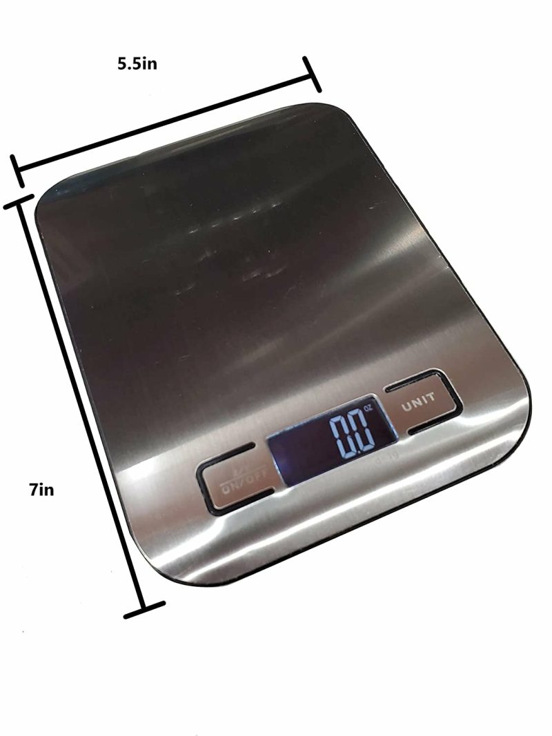 Kitchen & Dining |  Multifunction Digital Kitchen Scale For Food, 11Lbs/ 5000G Max, Stainless Steel, Lcd Display With Batteries Included Home Decor & Cleaning Kitchen & Dining