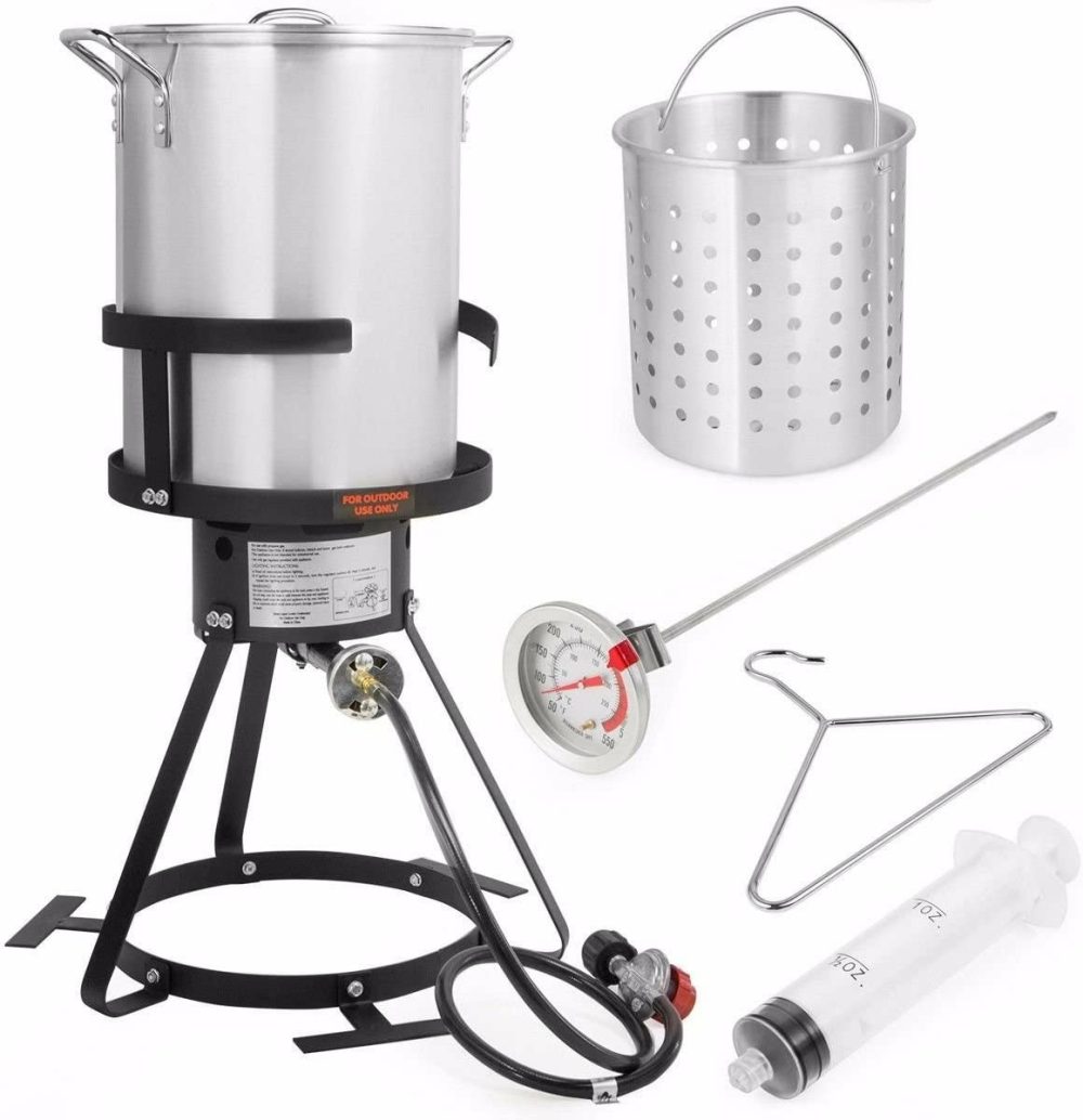 Small Appliances |  Barton Deluxe 30 Qt Aluminum Turkey Deep Fryer Pot Boiling Lid Seafood Cajun Gas Stove Burner Stand Injector Thermometer 37,000 Btu Home Decor & Cleaning Kitchen & Dining