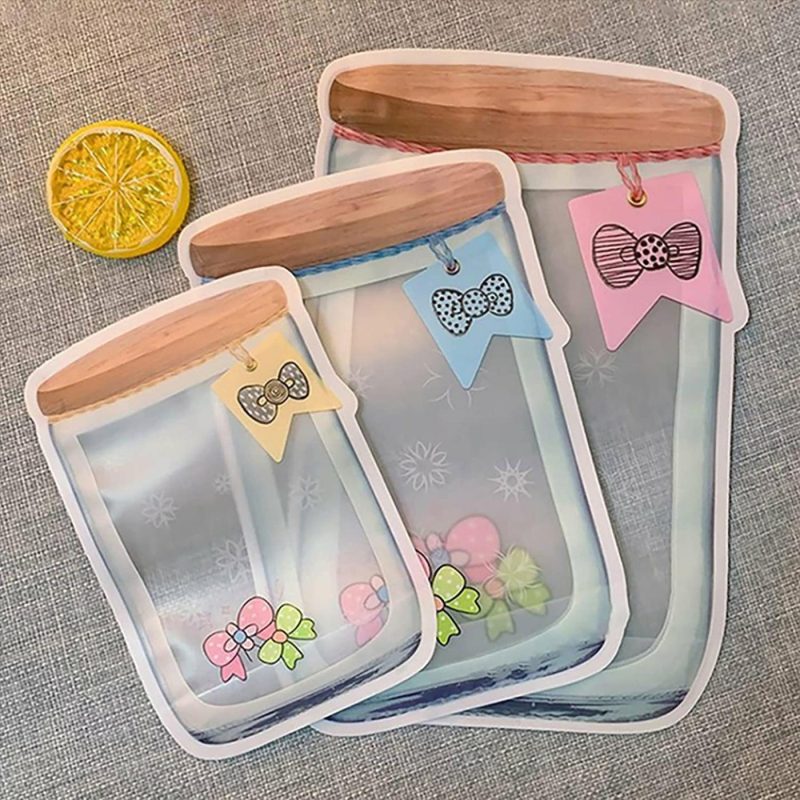 Storage & Organization |  20 Pcs Reusable Mason Jar Zipper Bags Mason Jar Bag Refrigerator Organizer Stand-Up Airtight Seal Saver Bags Food Storage Sandwich Bags For Kitchen Kids Snack Home Decor & Cleaning Enkrio