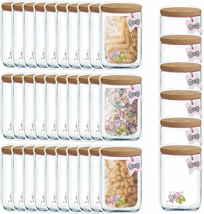 Storage & Organization |  20 Pcs Reusable Mason Jar Zipper Bags Mason Jar Bag Refrigerator Organizer Stand-Up Airtight Seal Saver Bags Food Storage Sandwich Bags For Kitchen Kids Snack Home Decor & Cleaning Enkrio