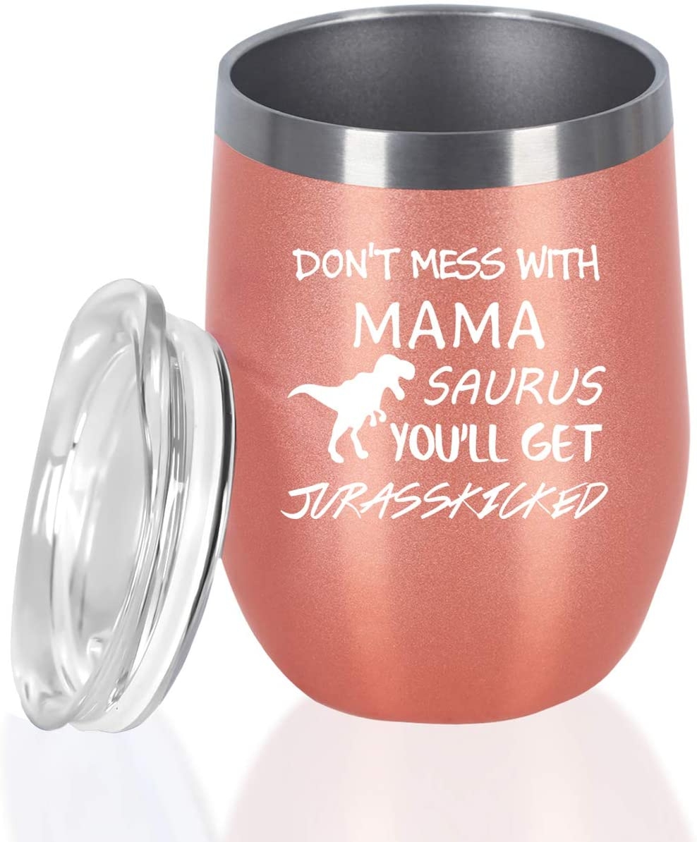 Bar Tools & Drinkware |  Don’T Mess With Mamasaurus Mom Wine Tumbler, Mom Gifts 12 Oz Wine Tumbler, Mothers Day Birthday Gifts For Mom Mother Mom In Law Mom To Be Her, Funny Insulated Stainless Steel Wine Tumbler Bar Tools & Drinkware Bar Tools & Drinkware